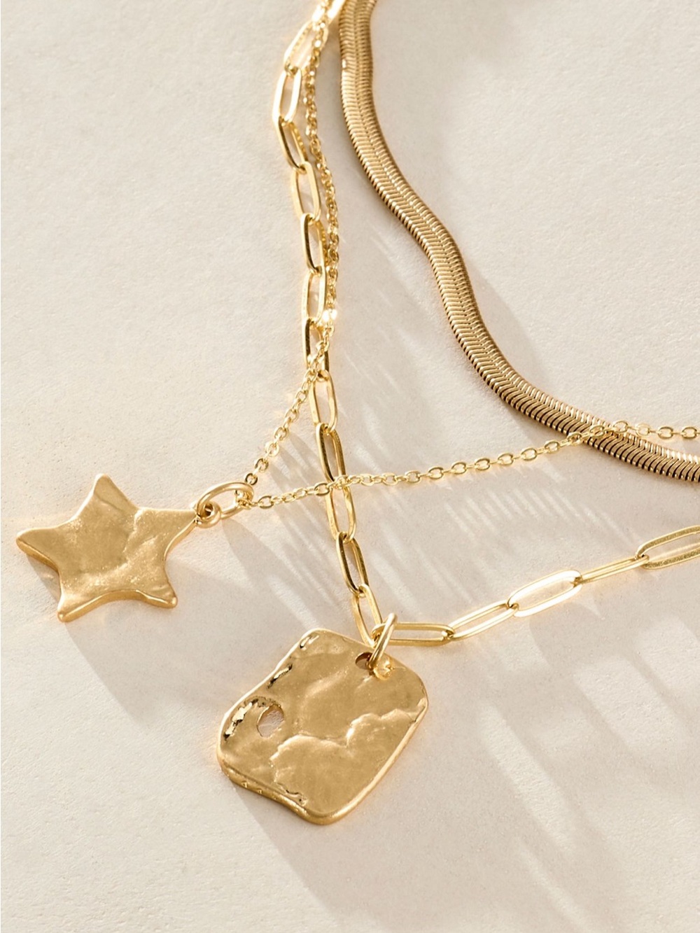 Free People Oversized Coin Necklace in Gold Star